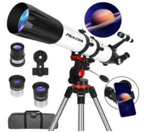 MEEZAA Telescope, Telescope for Adults High Powered Professional, 90mm Aperture 800mm Refractor Telescopes for Astronomy Beginners Fully Multi-Coated with AZ Mount Tripod & Phone Adapter & Carry Bag