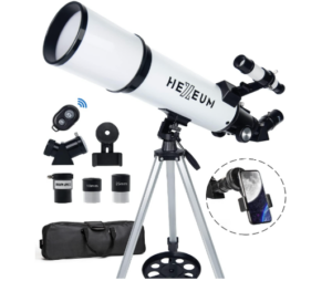 Koolpte Telescope 80mm Aperture 600mm - Astronomical Portable Refracting Telescope Fully Multi-Coated High Transmission Coatings AZ Mount with Tripod Phone Adapter, Wireless Control, Carrying Bag.