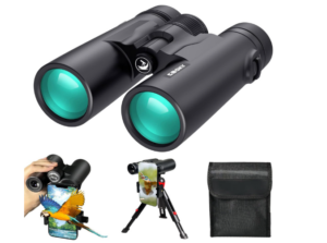 Gosky 8x42 Roof Prism Binoculars for Adults, HD Professional Binoculars for Bird Watching Travel Stargazing Hunting Concerts Sports-BAK4 Prism FMC Lens-with Phone Mount Tripod Strap Carrying Bag