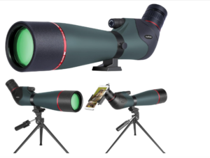 JoyDate 20-60x80 Spotting Scopes for Bird Watching, BAK4 Waterproof Spotting Scope for Wildlife Viewing Hiking Camping, HD Spotter Scope with Tripod Smartphone Holder and Carrying Bag