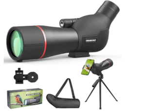 URBANCOAST Spotting Scope 20-60x60mm - Waterproof IPX7 Spotter Scope with Phone Adapter and Tripod, Portable for Bird Watching Wildlife observing and Hiking, Black