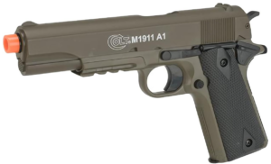 Evike Airsoft - Cybergun Colt Licensed M1911A1 Full Size Airsoft Spring Pistol w/Metal Top (Color: Tan)