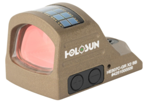 HOLOSUN 407C/507C-X2 Series, 2 MOA Dot, 32 MOA Circle Dot Options, 7075 Aluminum, Open, Solar, Shake Awake, RMR Footprint (Red, Green Reticle) (Black, Burnt Bronze)