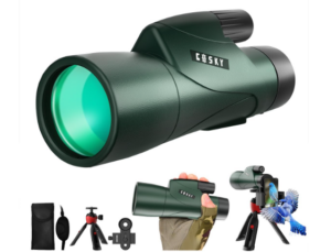 Gosky 12x55 HD Monocular Telescope with BAK4 Prism & FMC Lens, Lightweight with Smartphone Adapter - For Bird Watching, Hunting, Hiking, Traveling
