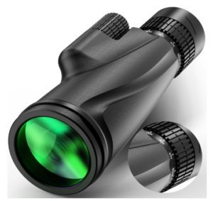 PhysioPhyx Monocular Telescope 80 x 100 High Powered Monoculars for Adults with Tripod, Monocular for Smartphone Suitable for Bird Watching Larger Vision Monoculars for Adults with BAK4 Prism & FMC Lens Black