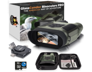 CREATIVE XP Pro Night Vision Binoculars - Digital Infrared, 4" Screen, 2X Zoom - Essential Deer Hunting Accessories, Tactical Gear, Security Goggles, Military Grade - 32GB Card, Neck Strap, Case